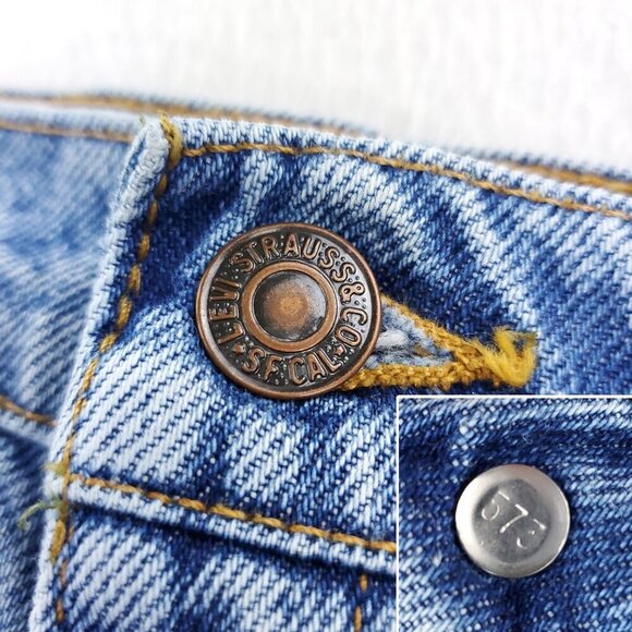 Levi's 551 Jeans Vintage 90s USA High Waist Relaxed Tapered Women 14 Long 32x33 - Picture 12 of 14
